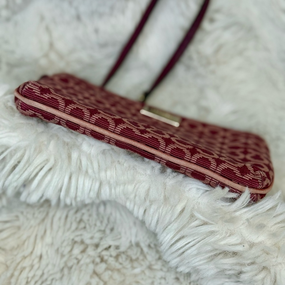 Coach Red Monogram Patterned Wristlet - Picture 5 of 11